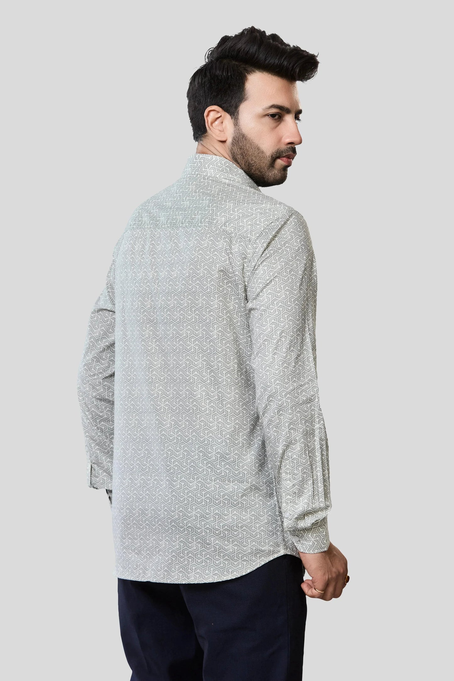 Jonesburg Men's Printed Slim Fit Formal Shirt