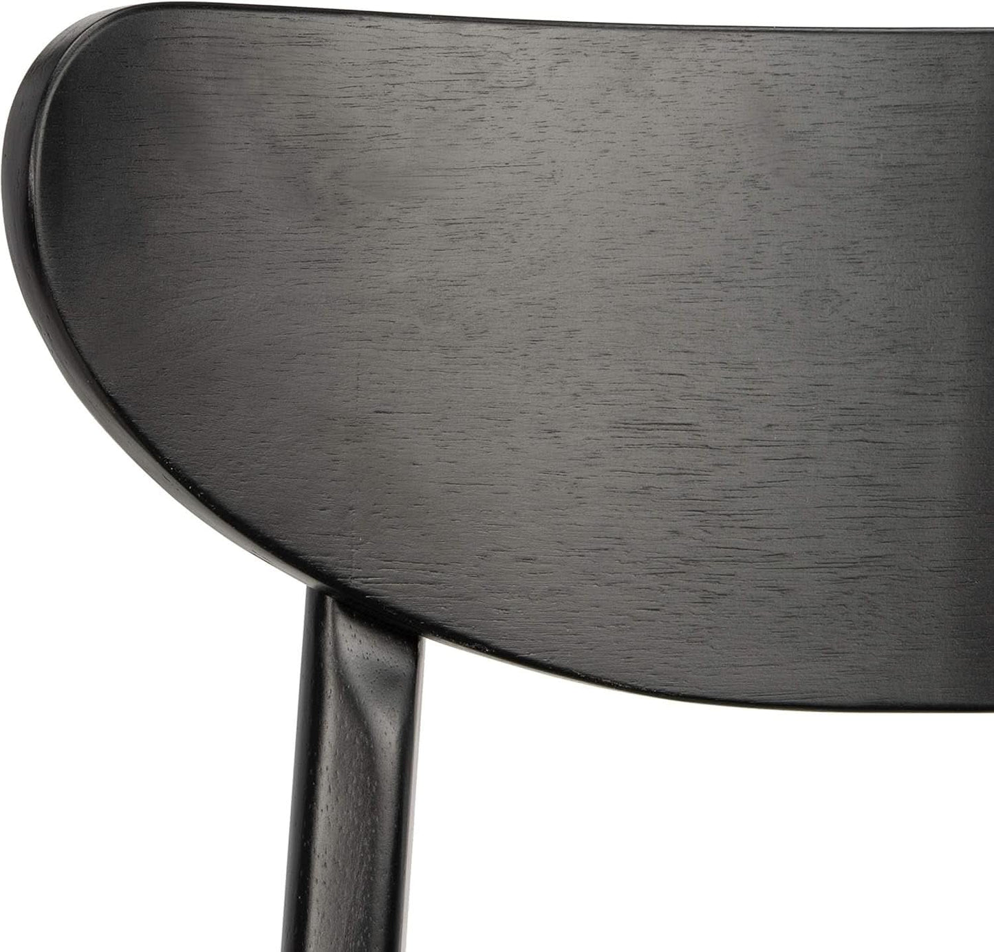 Retro Black Wood Dining Chair Set Of 2 For Home Dining
