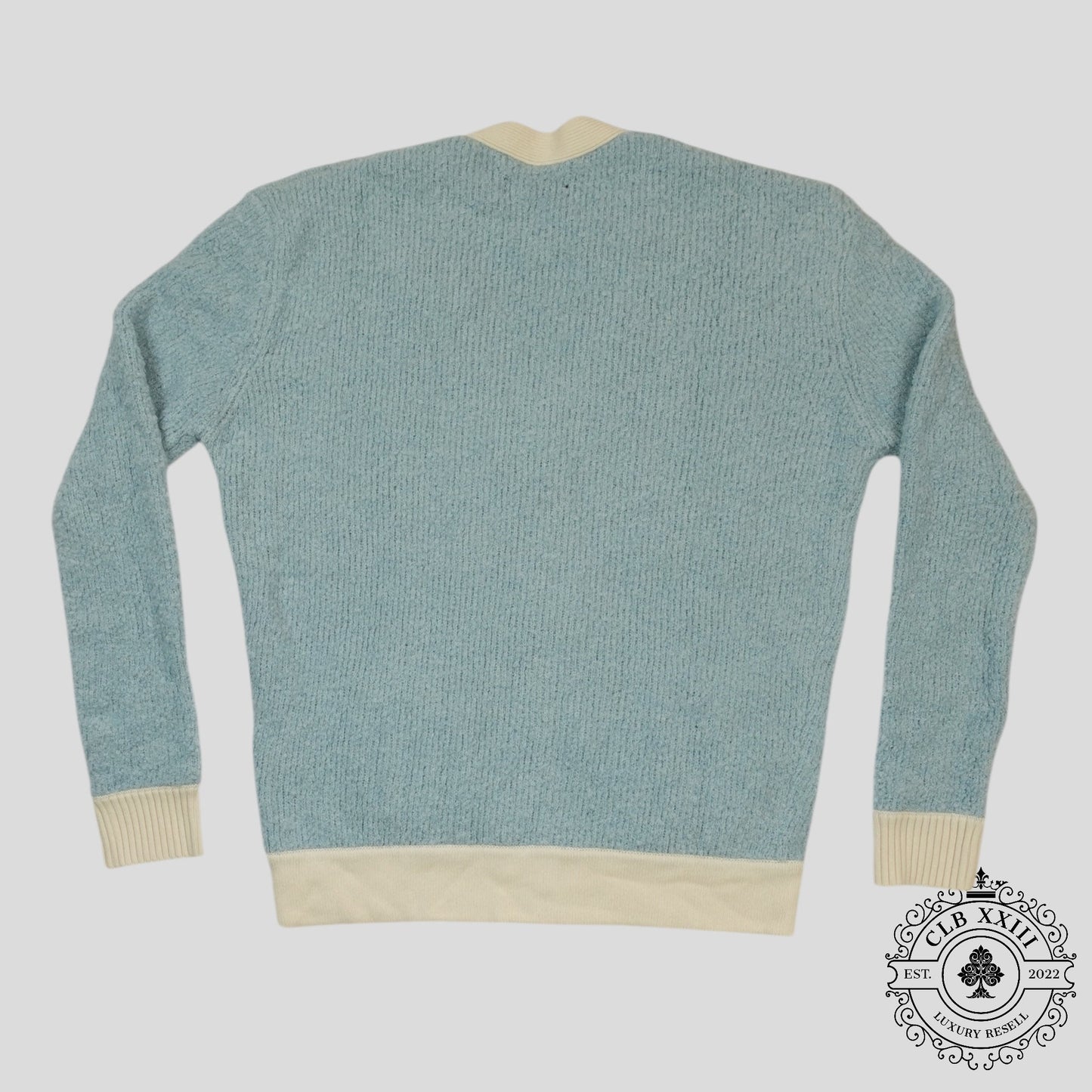 Amiri Fuzzy Wool Cardigan in Blue