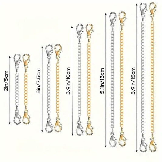 10-Pieces: Stainless Steel Chain Extender
