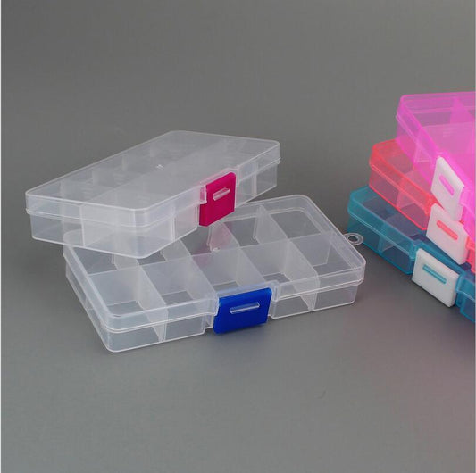 10 Slots Adjustable Plastic Jewelry Box Storage Case Craft Jewelry Organizer Beads Jewelry Making Jewelry Organizer Adjustable Storage Box Plastic Compartments Organizer for Jewelry