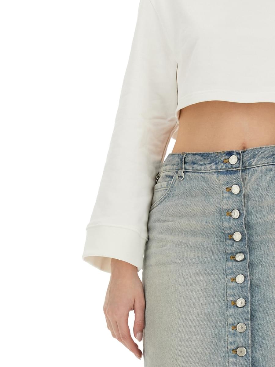 Courreges Women Cropped Sweatshirt