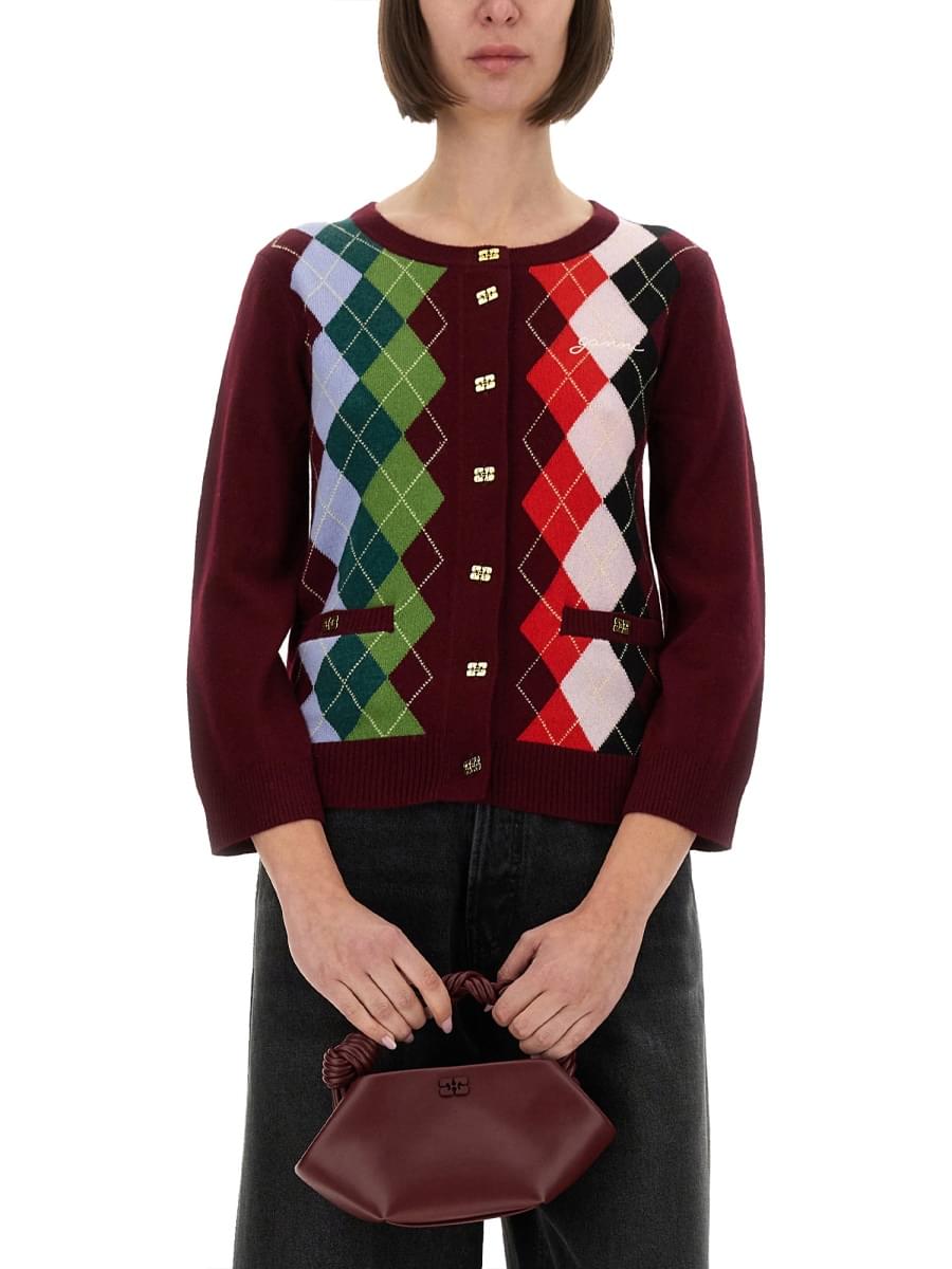 Ganni Women Jacquard Cashmere Cardigan