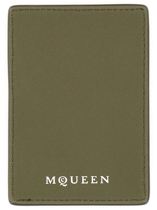 Alexander Mcqueen Men Magnetic Card Holder "Skull"