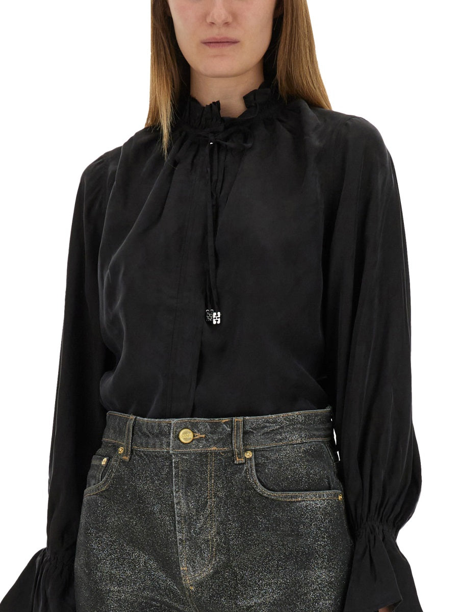 Ganni Women Fluid Cupro Shirt