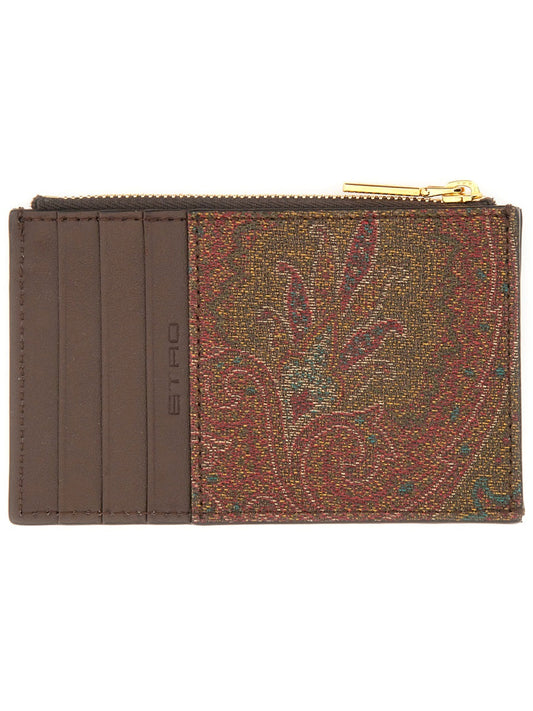 Etro Men Card Holder "Arnica" With Pegasus