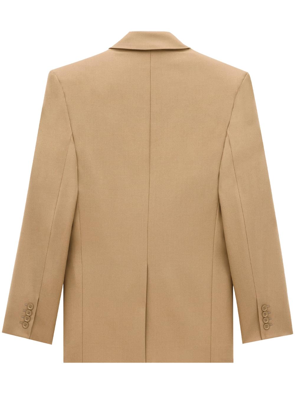 Saint Laurent Men Wool Gabardine Single-Breasted Jacket