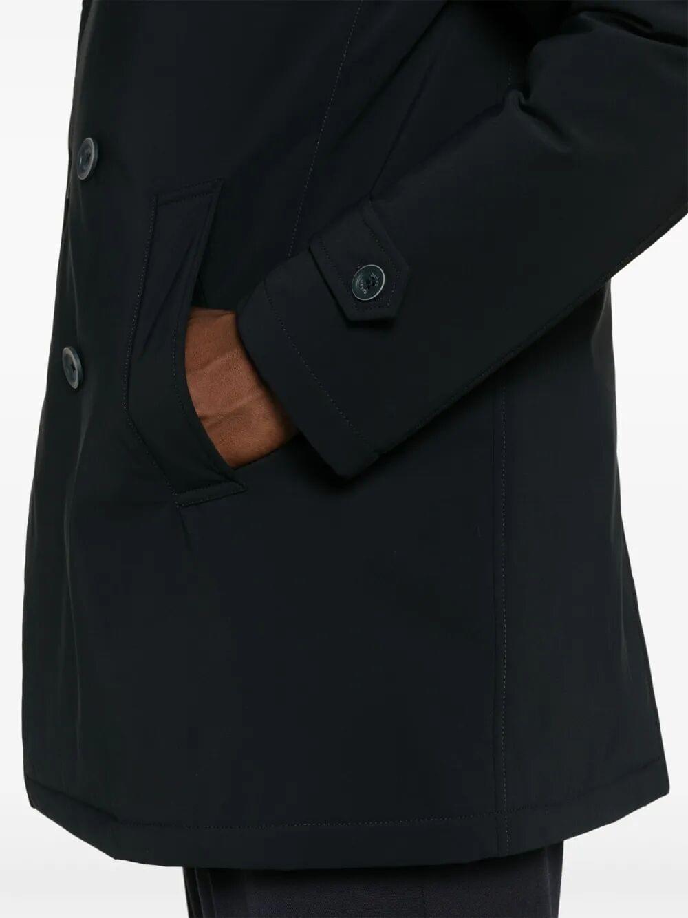 Herno Men Double-Breasted Nylon Down Jacket