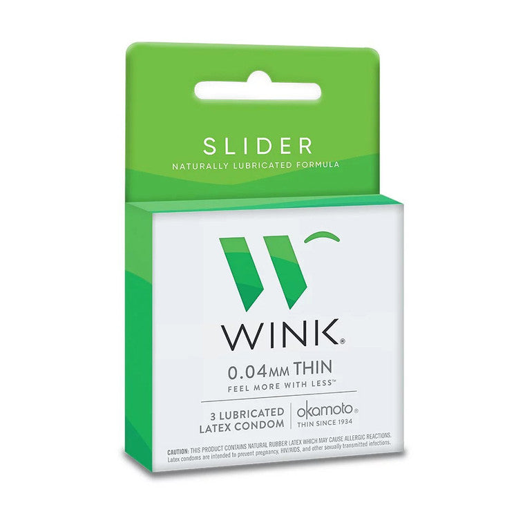 Okamoto® Wink Slider 0.04 mm Thin Lubricated Condoms