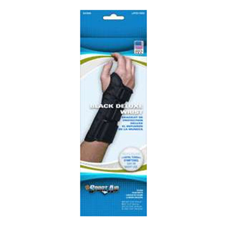 Sport Aid SA3900 Deluxe Wrist Brace – Comfortable Support (Right Hand, Large, Black)