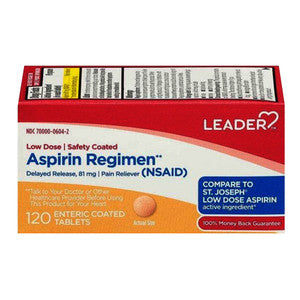 Leader™ Low Dose Aspirin – 81 mg Enteric Coated Tablets