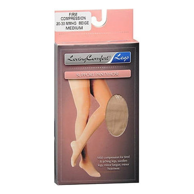 Loving Comfort® Firm Compression Stockings – 20-30 mmHg (Beige - Medium)
