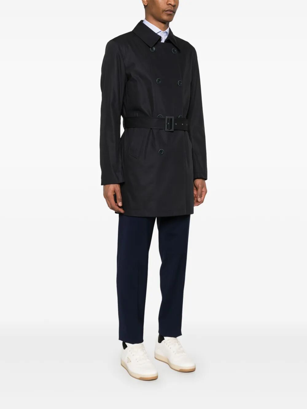 Herno Men Double-Breasted Trench Coat In Dean