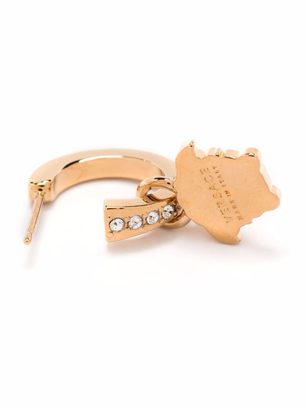 Versace Women Crystal La Medusa Hoop Earrings