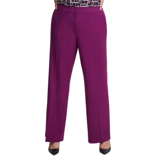Calvin Klein Womens Highline Casual Wide Leg Pants Purple 14W Regular
