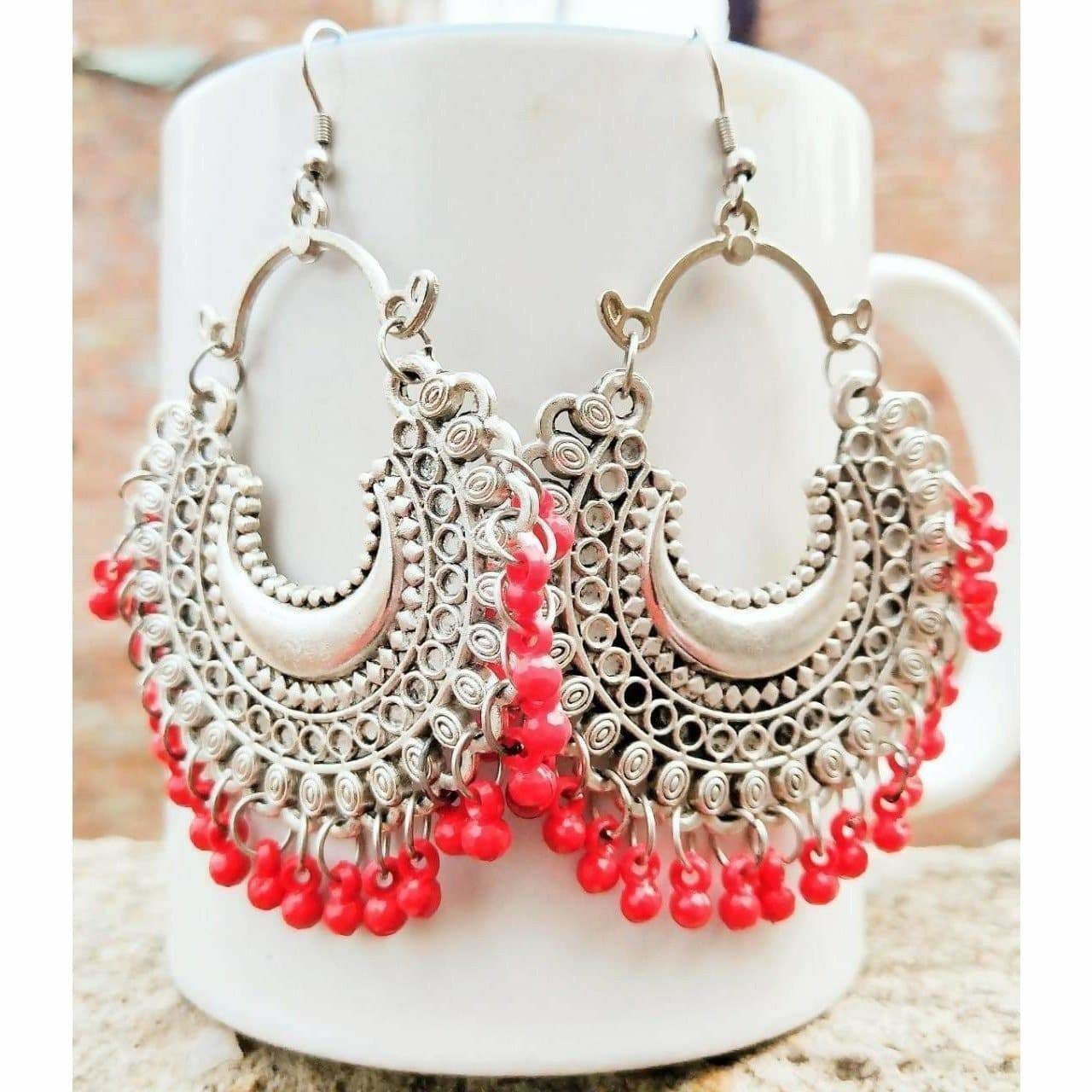 MS Fashion India Chandbali Latest Fashion Color Tassel Alloy Drops Earrings