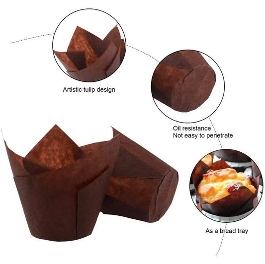 200-Piece:Tulip Cupcake Baking Cups