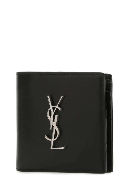 Saint Laurent Men Black Leather Wallet