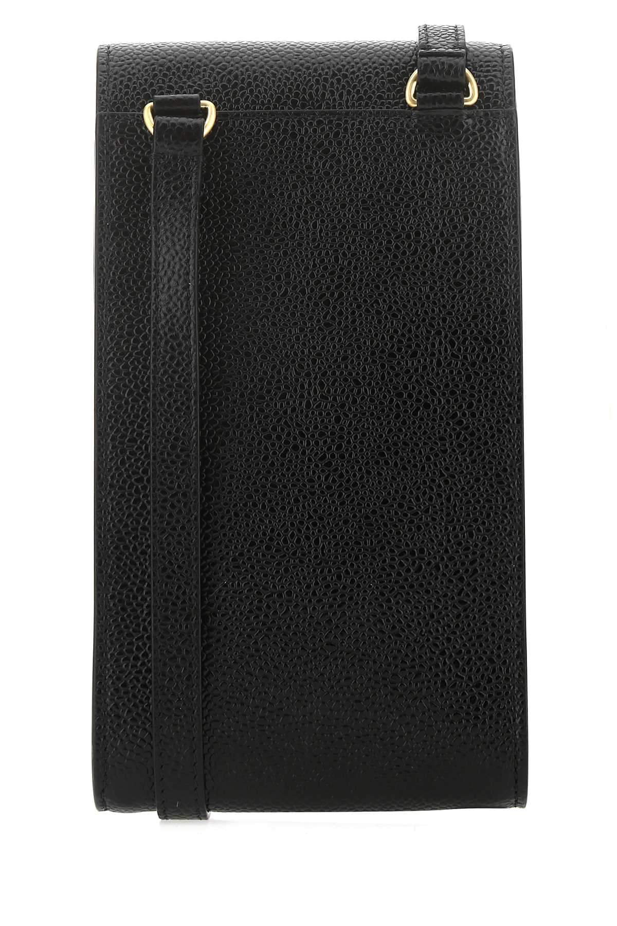 Thom Browne Men Black Leather Phone Holder
