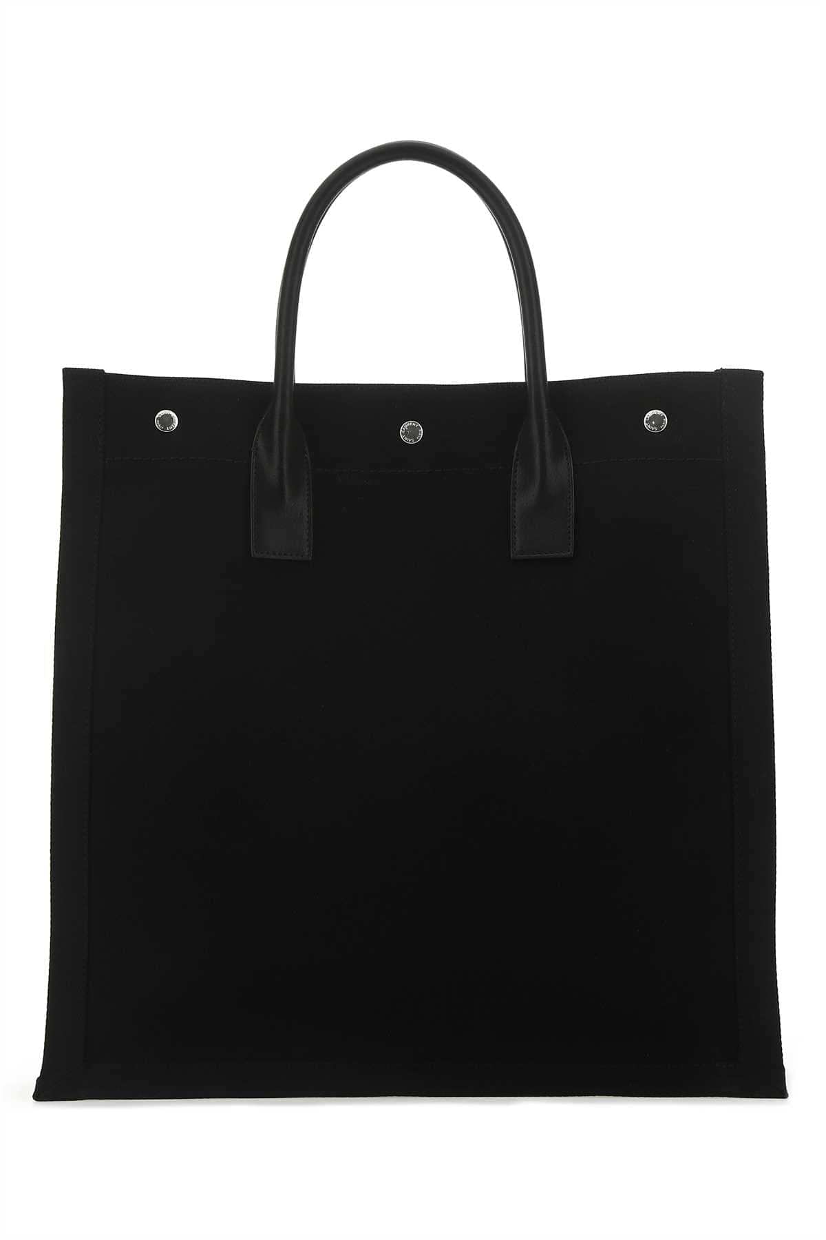 Saint Laurent Men Black Canvas Rive Gauche Shopping Bag