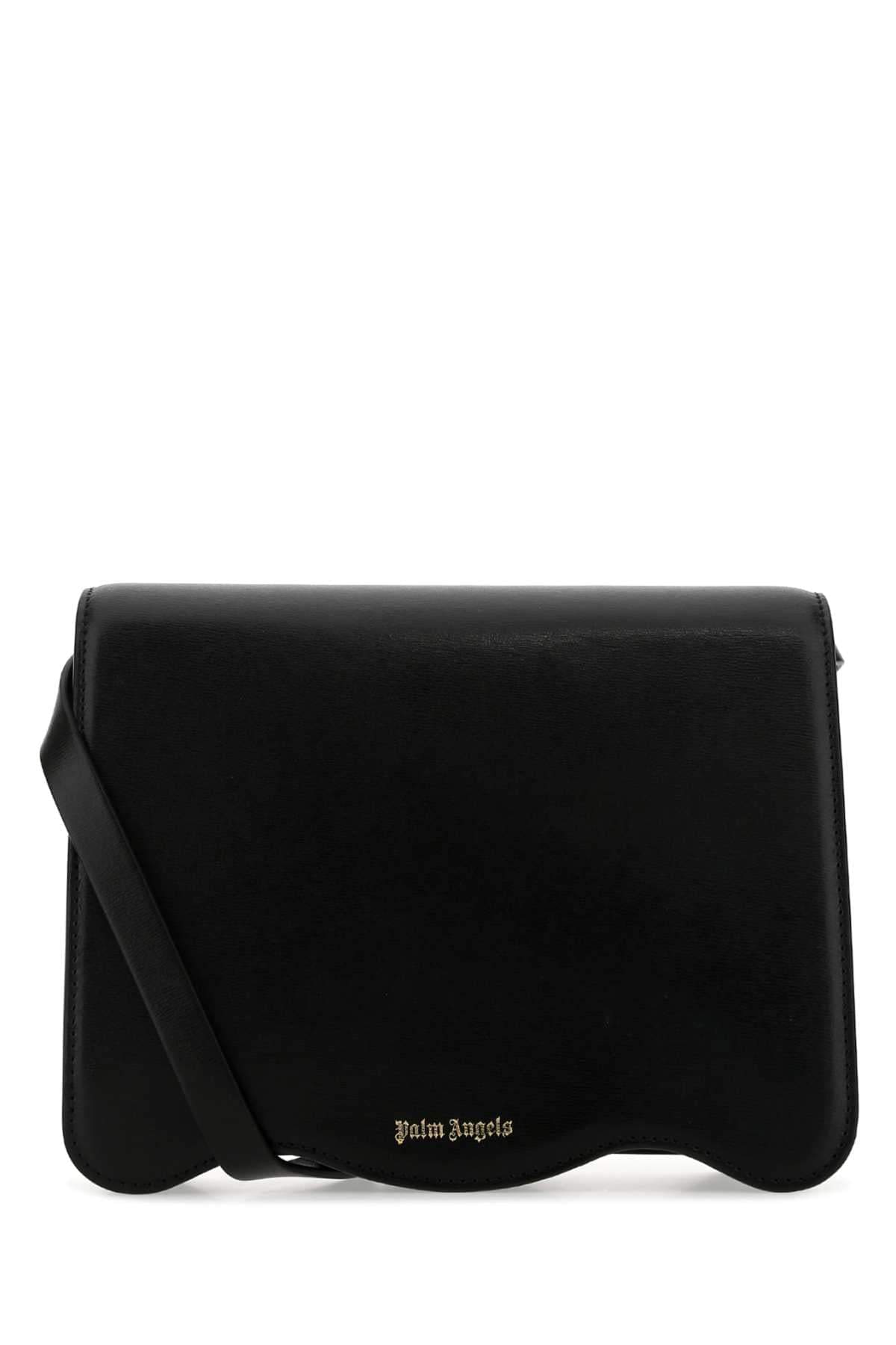 Palm Angels Women Black Leather Palm Beach Crossbody Bag