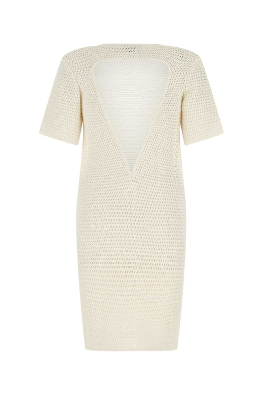 Bottega Veneta Women Ivory Crochet Dress