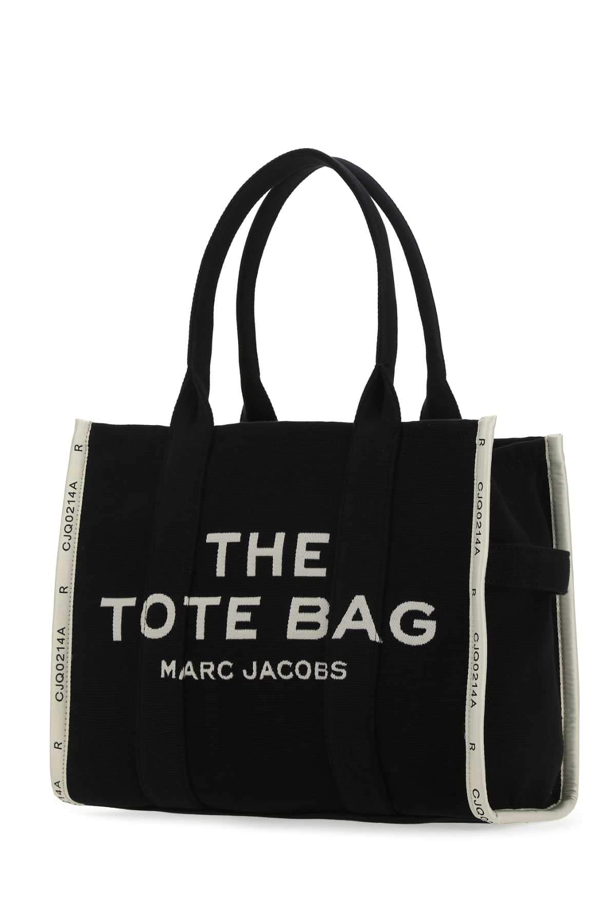 Marc Jacobs Women Black Canvas The Tote Shopping Bag