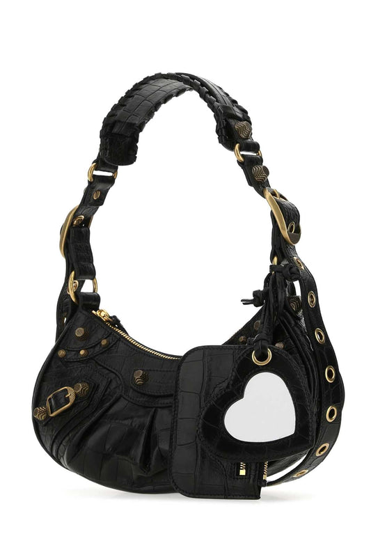Balenciaga Women Black Leather Le Cagole Xs Shoulder Bag