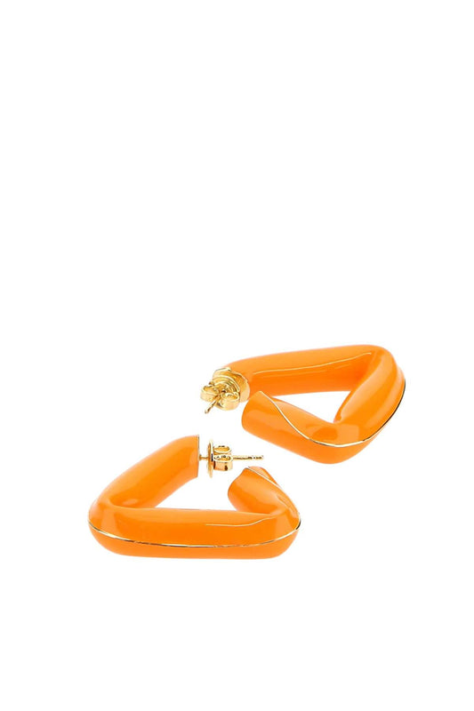 Bottega Veneta Women Orange 925 Silver Fold Earrings