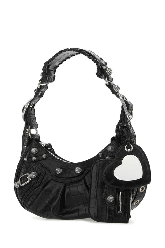 Balenciaga Women Black Leather Le Cagole Xs Shoulder Bag