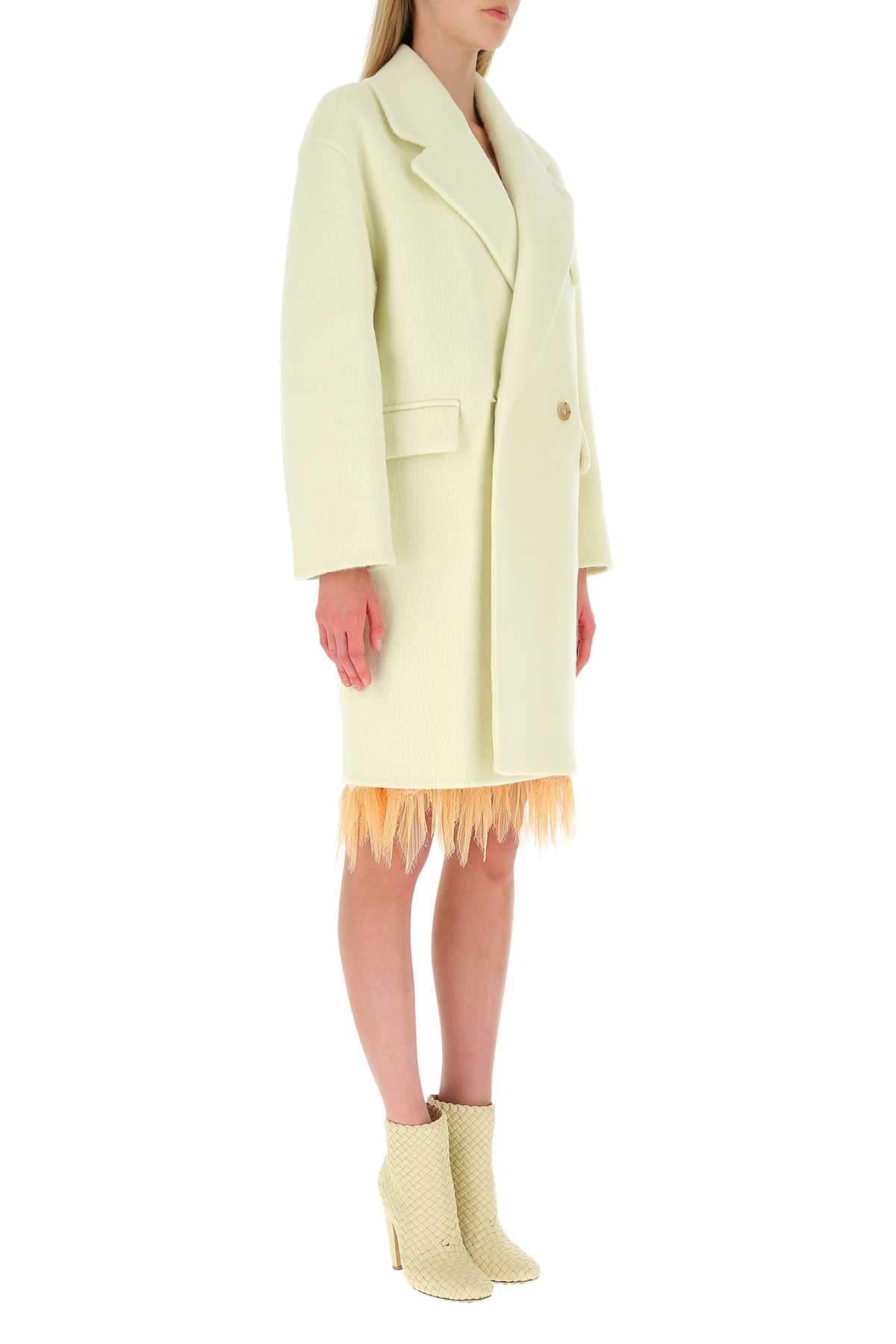 Bottega Veneta Women Ivory Wool Blend Coat
