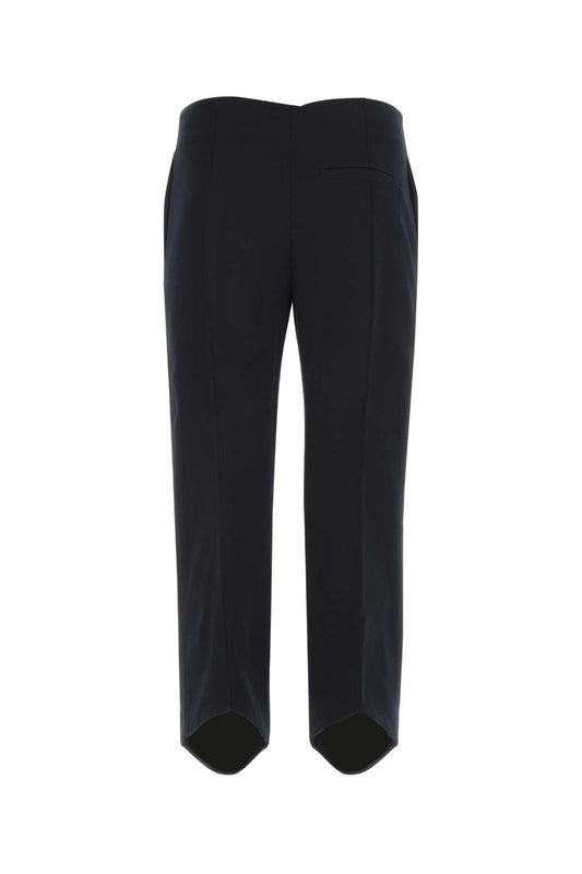 Bottega Veneta Women Midnight Blue Cotton Cropped Cut Pant