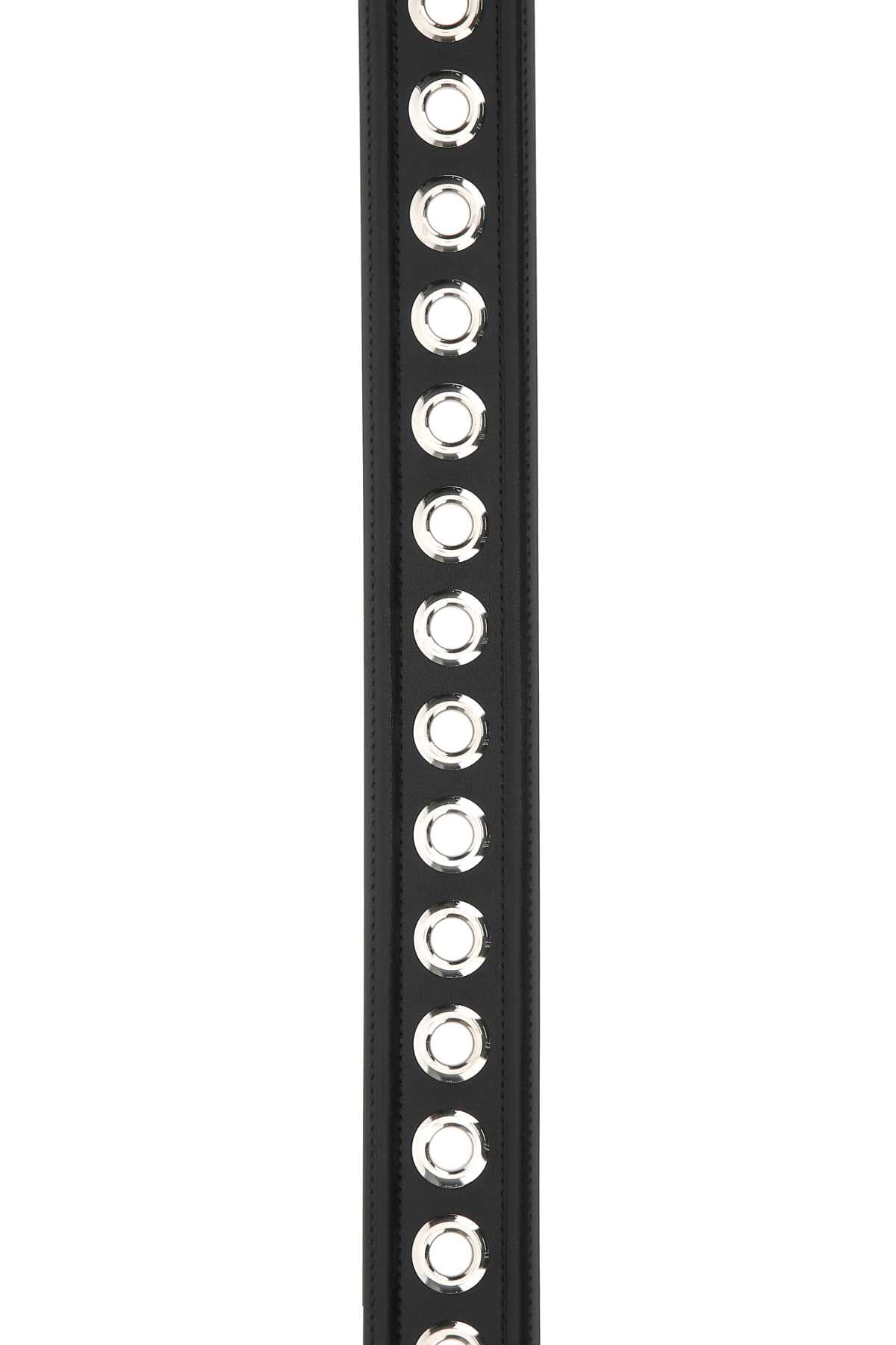Alexander Mcqueen Women Black Leather Belt