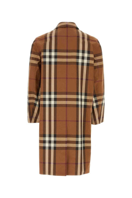 Burberry Men Embroidered Cotton Eversible Overcoat