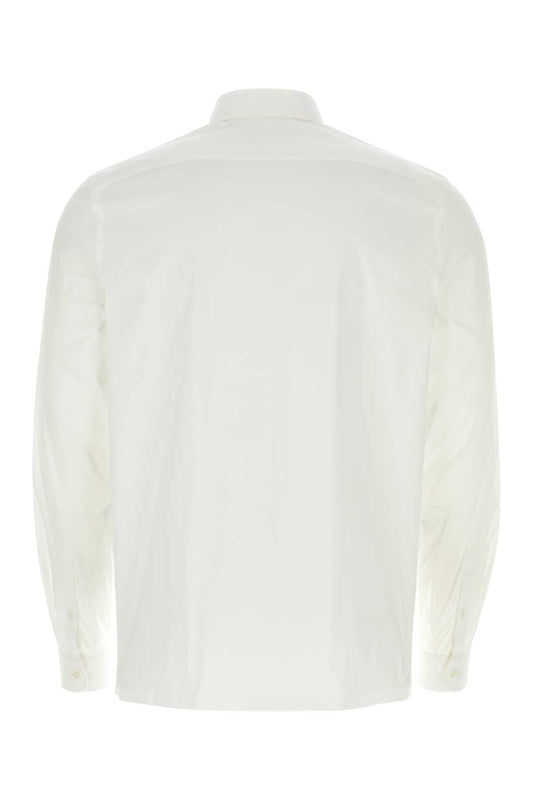 Prada Men White Poplin Shirt
