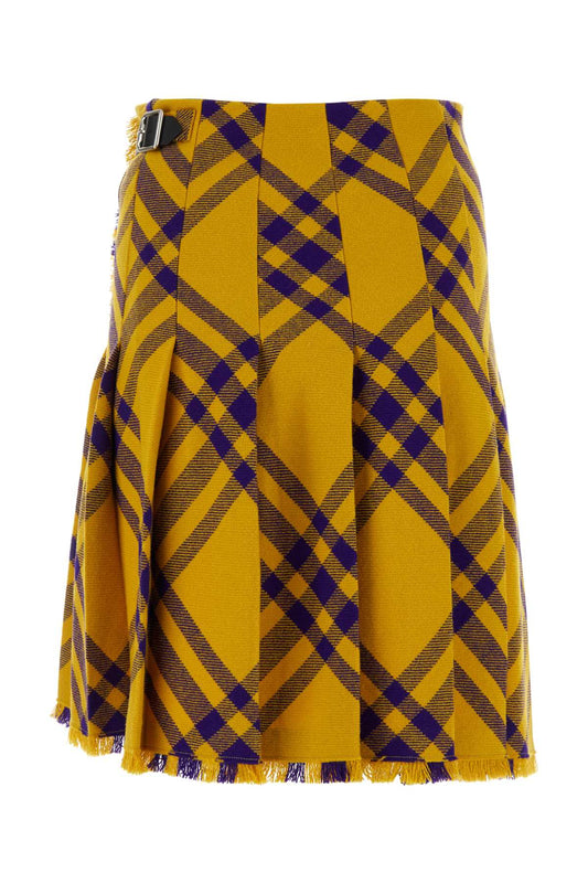Burberry Women Embroidered Wool Skirt
