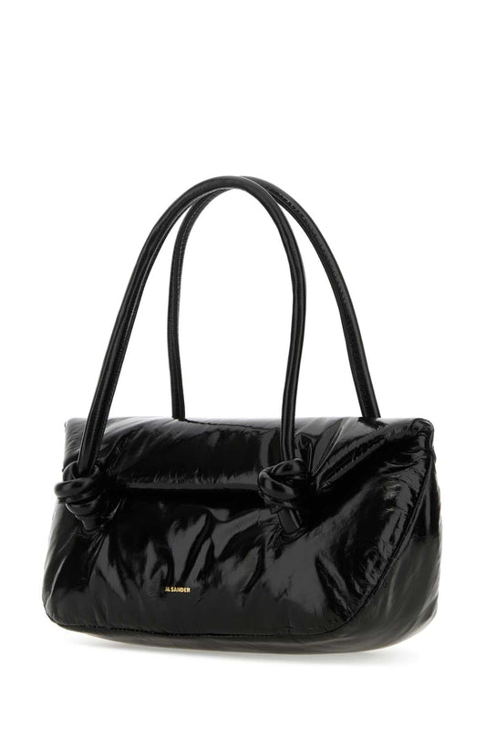 Jil Sander Women Black Leather Small Knot Handle Handbag