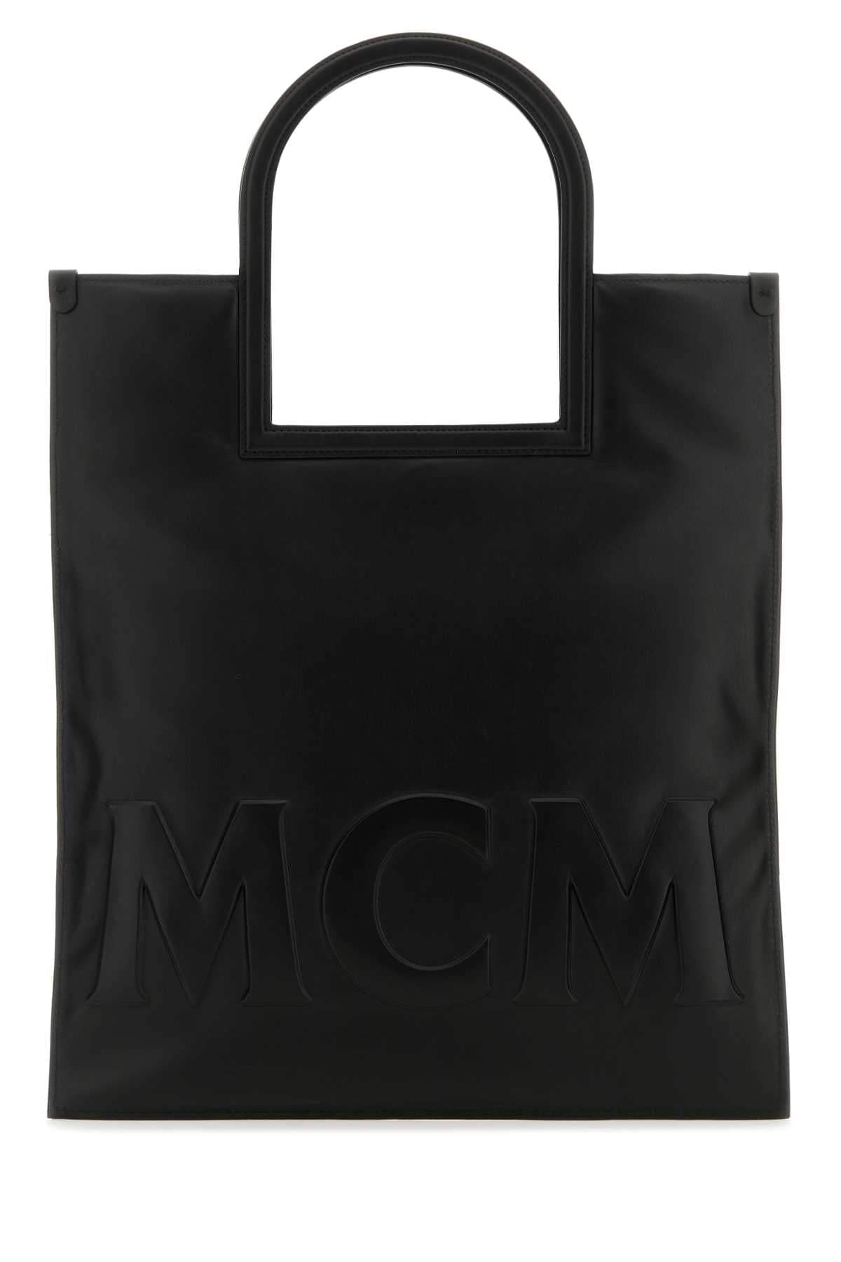 Mcm Women Black Nappa Leather Aren Shopping Bag