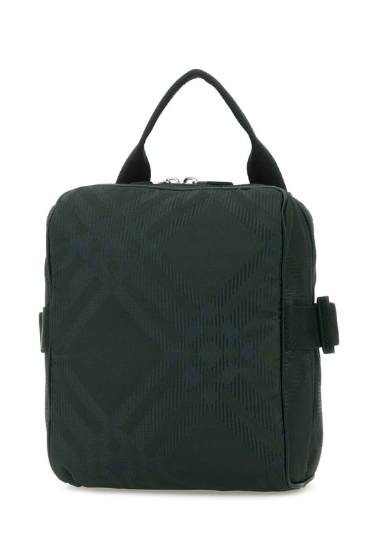 Burberry Men Bottle Green Fabric Crossbody Bag
