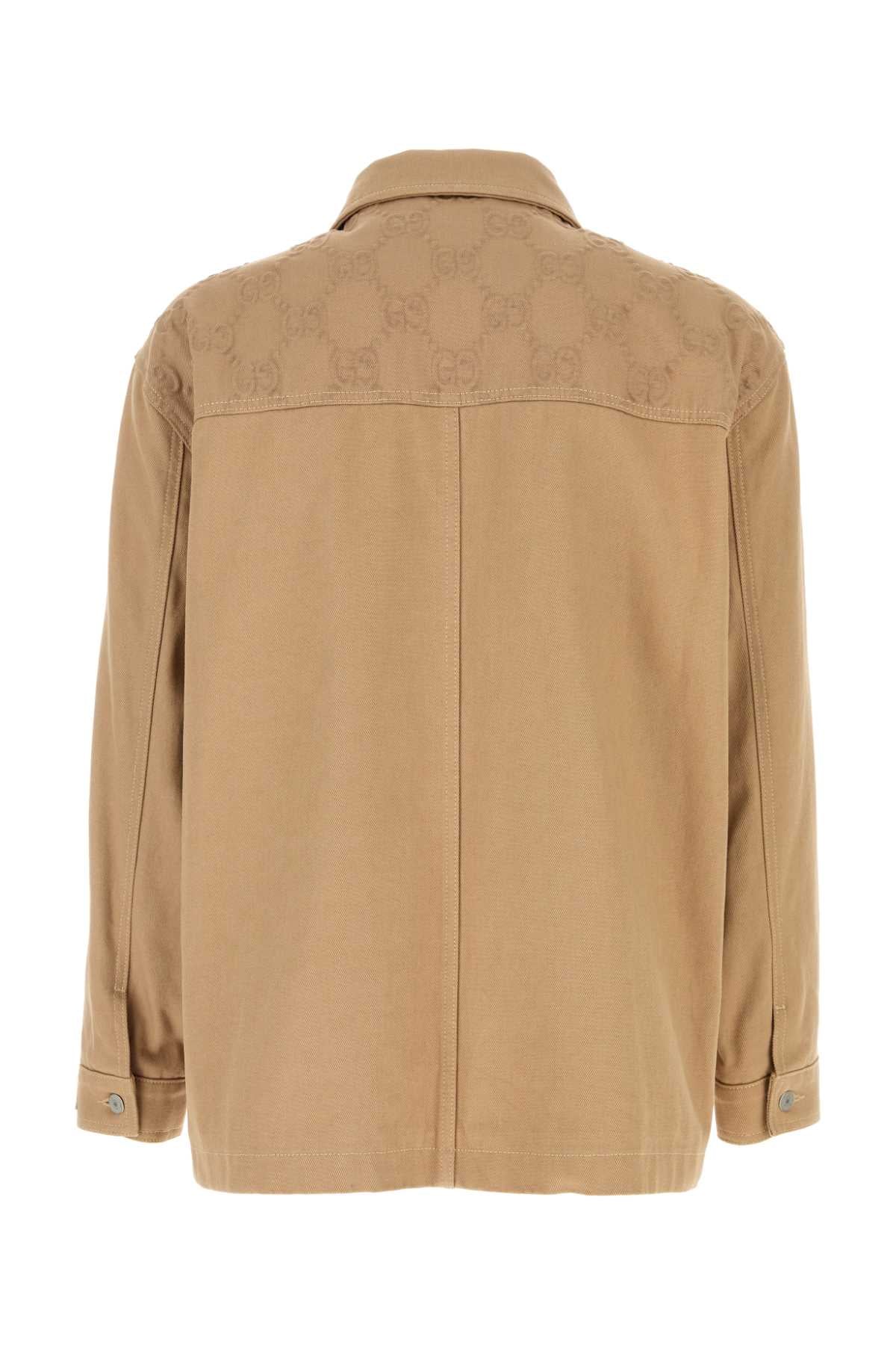 Gucci Men Camel Cotton Jacket