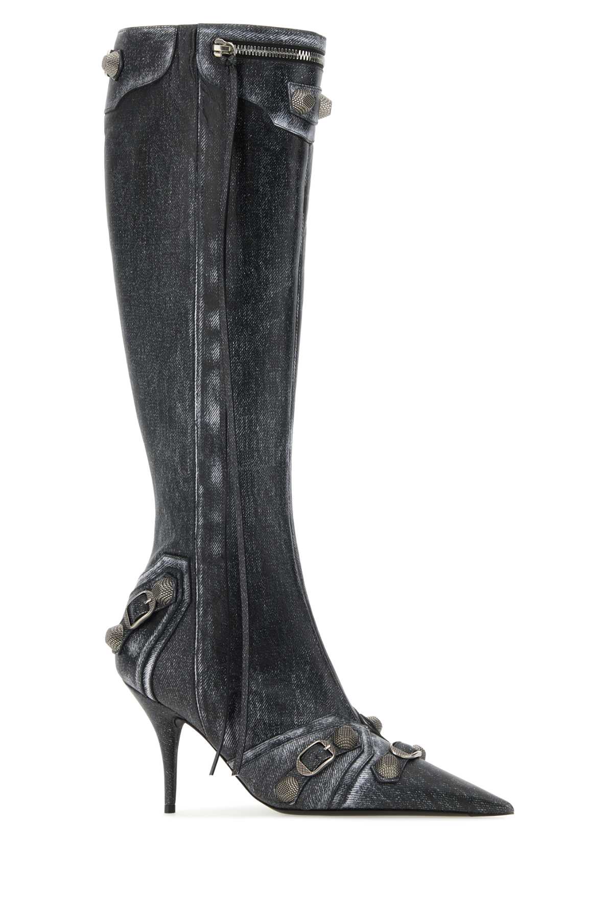 Balenciaga Women Printed Nappa Leather Cagole Boots