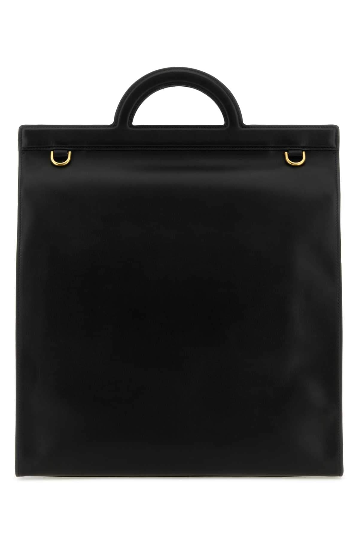 Valentino Garavani Men Black Leather Shopping Bag