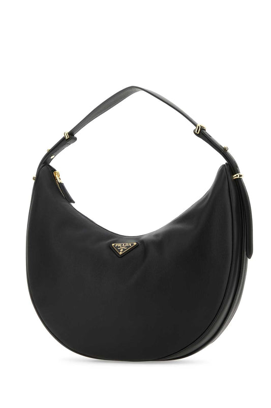 Prada Women Black Leather Big Arqu㨠Handbag