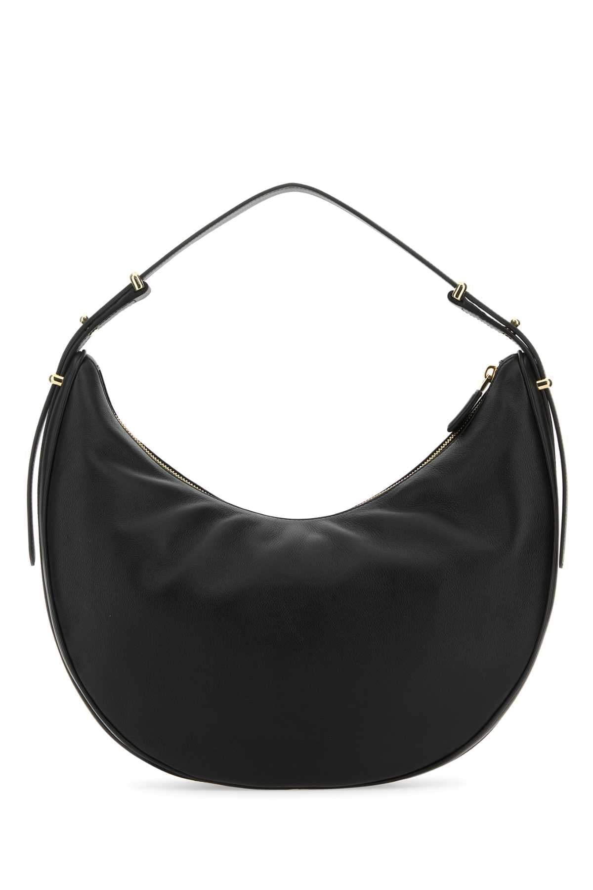 Prada Women Black Leather Big Arqu㨠Handbag