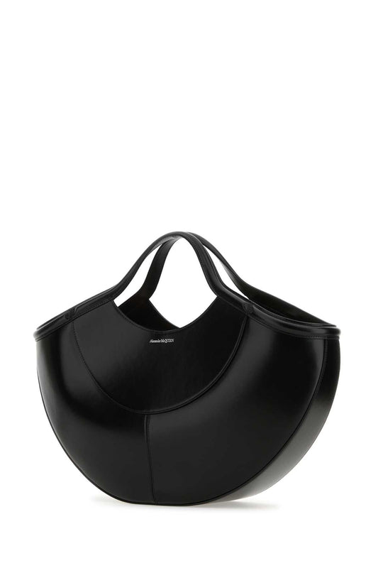 Alexander Mcqueen Women Black Leather The Cove Shopping Bag