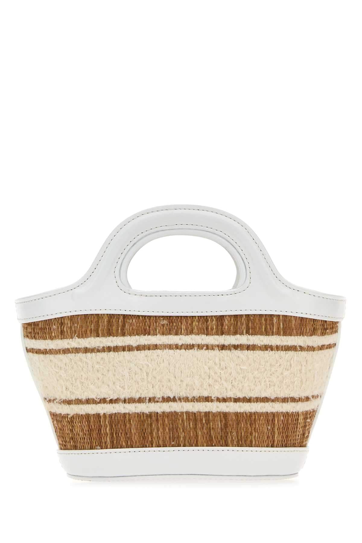 Marni Women Two-Tone Raffia And Leather Micro Tropicalia Summer Handbag