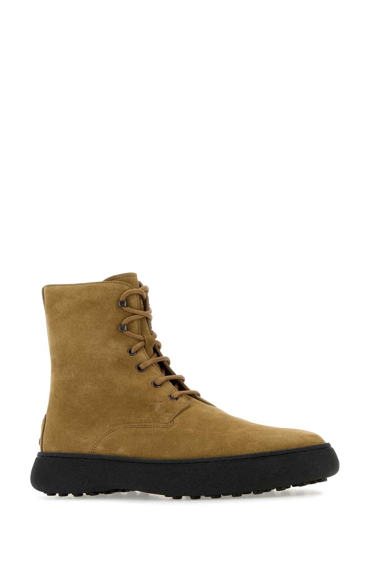 Tod's Men Camel Suede Ankle Boots