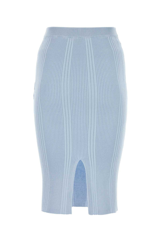 Bottega Veneta Women Pastel Light-Blue Cotton Skirt