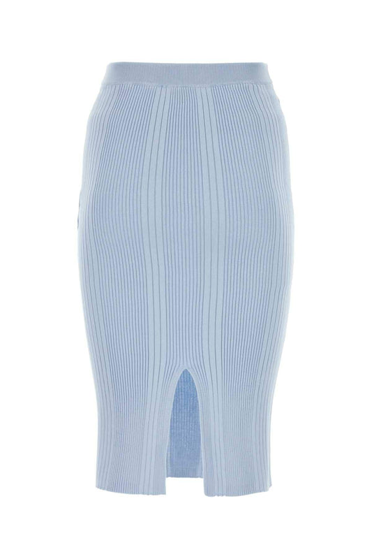 Bottega Veneta Women Pastel Light-Blue Cotton Skirt