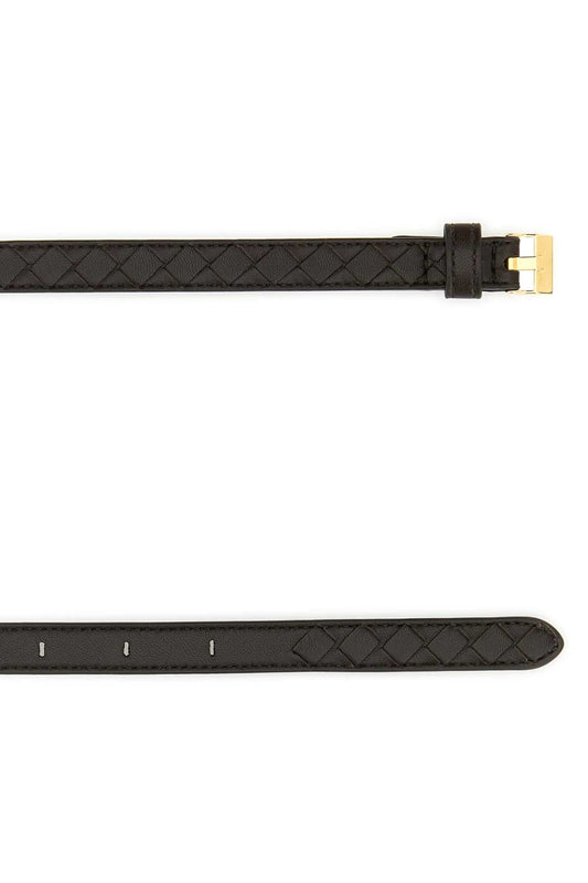 Bottega Veneta Women Dark Brown Leather Watch Belt